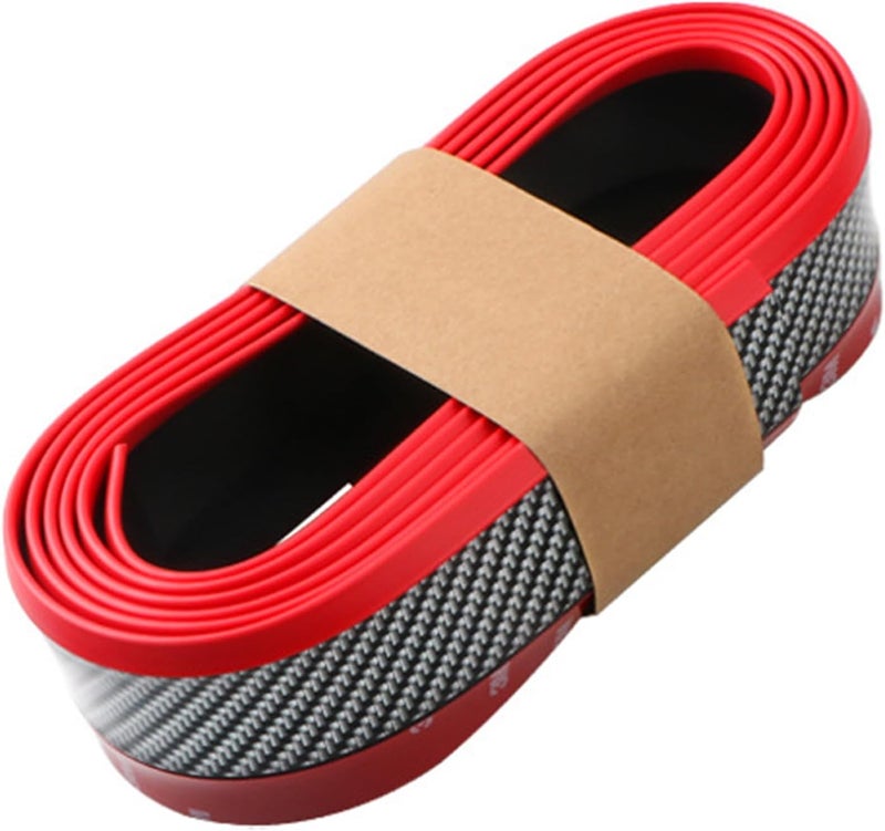 EOHMAK Car Front Bumper Protector Self-Adhesive Auto Splitter Body Spoiler Skirt Rubber Bumper Lip Trim Spoiler 2.5M/8.2ft(Carbon Fiber Gold Edge) - Image 5